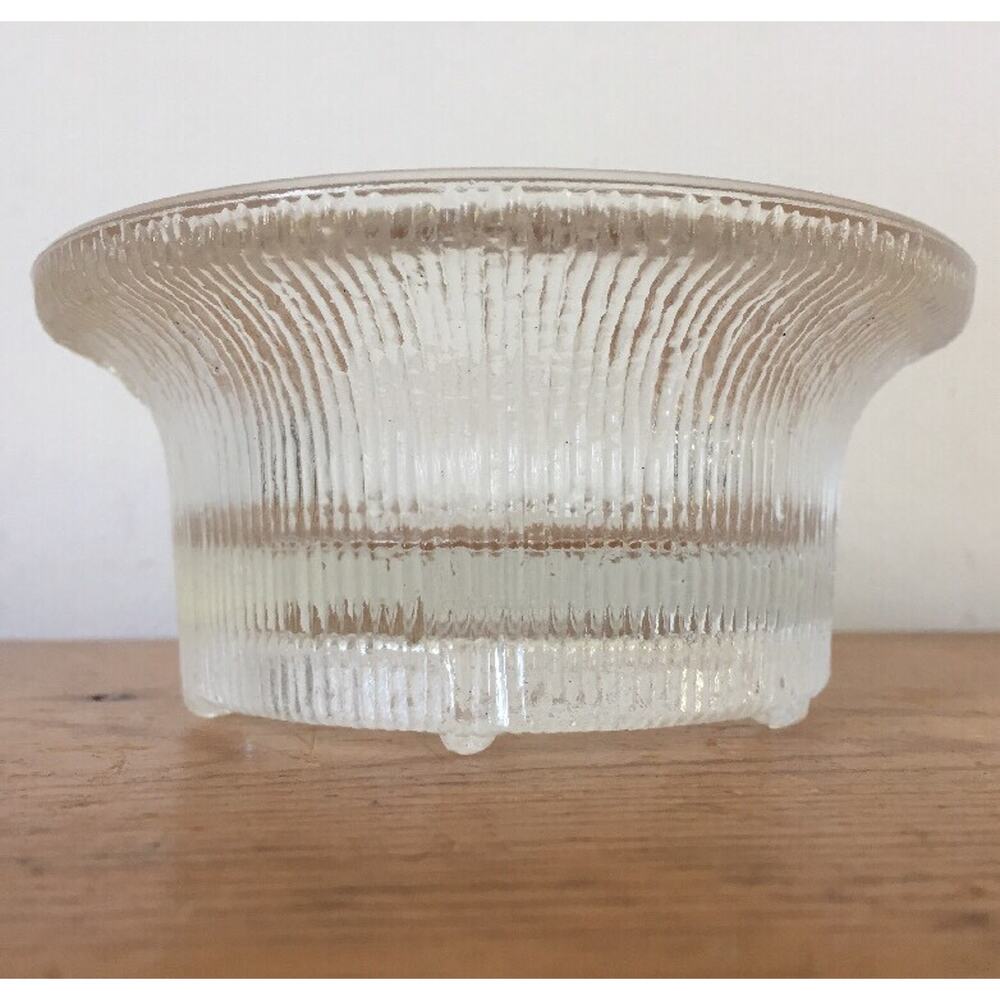 Vtg Dansk GC Sweden Pressed Clear Glass Nut Candy Trinket Dish Candle Holder